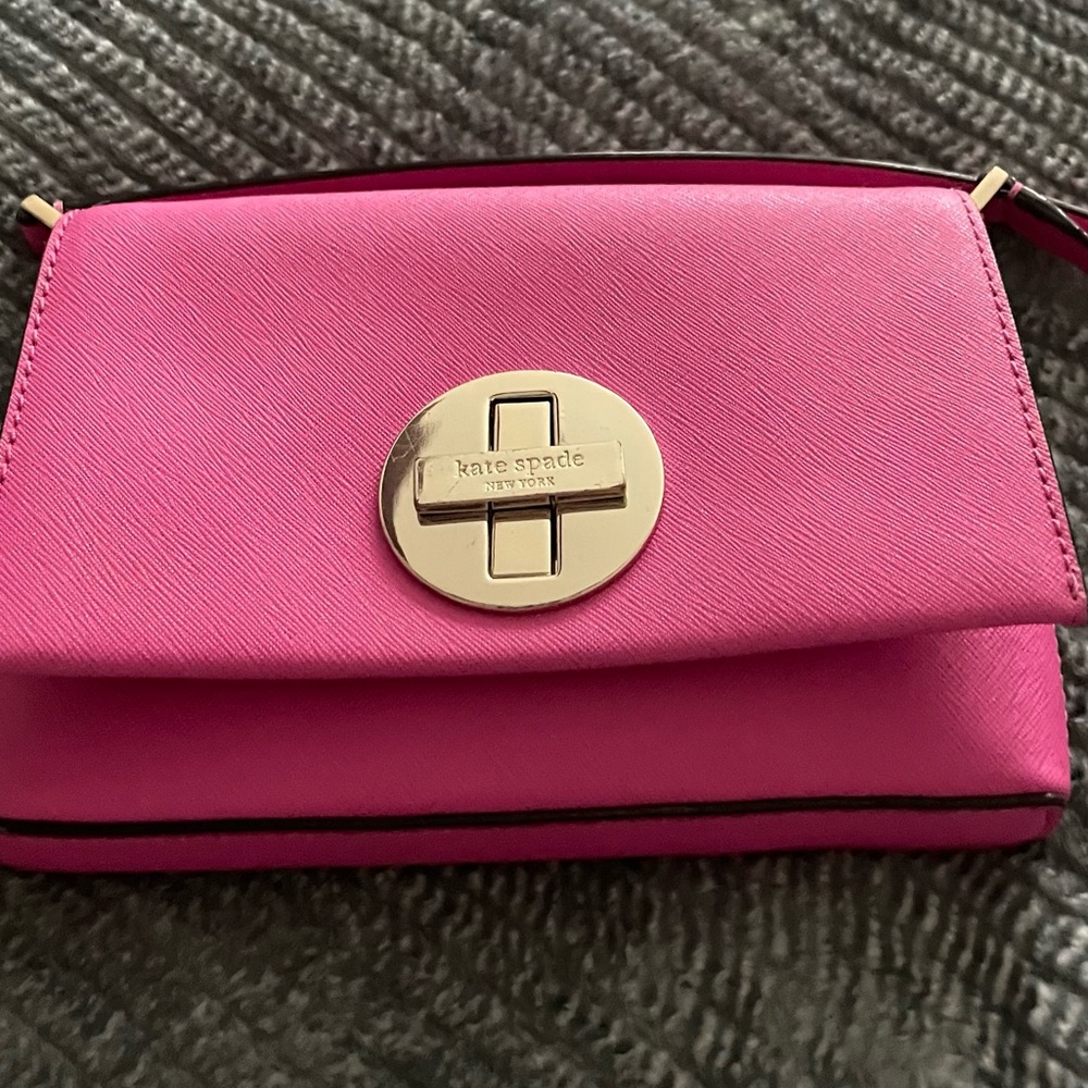 Kate Spade crossbody wallet pink previously loved